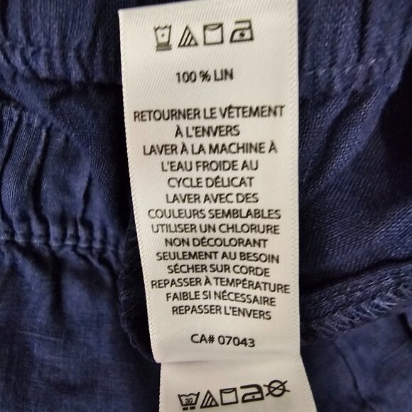 C&C California High Waist Pull On Navy 100% Linen Shorts - Picture 7 of 8